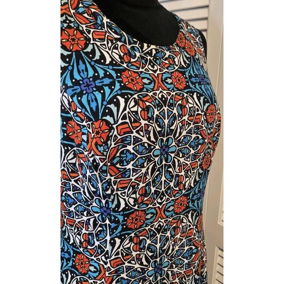 Forever 21 Summer Dress Sleeveless MED Multicolor Lined TEAL RED AZTEC TRIBAL - Picture 5 of 8